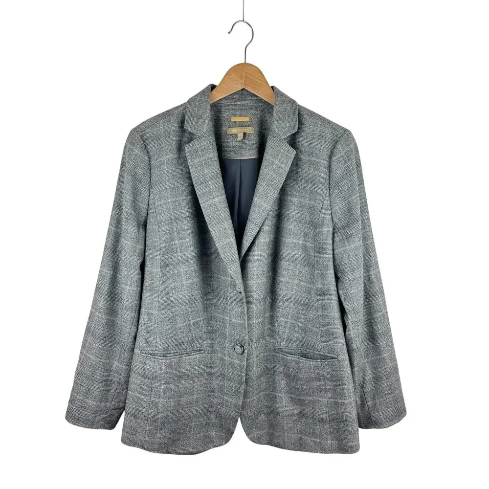 Talbots Italian Wool Plaid Blazer